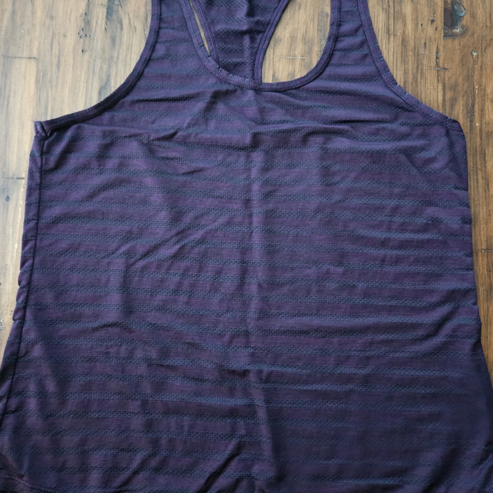 ZYIA Deep Purple Striped Cubana Tank Top Size Small